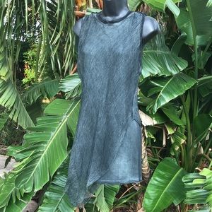 Soft surroundings color wash sheer asymmetric top